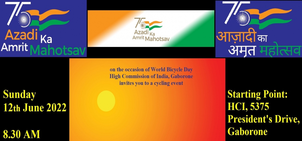 Cycling Event on 12 June 2022 on the occasion of World Bicycle Day